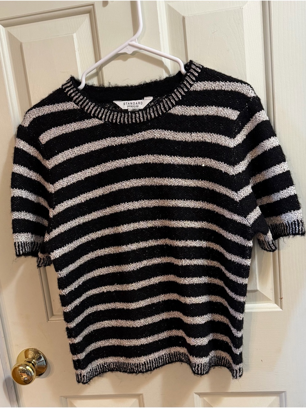 Standard Surplus Black & White Whimsigoth Grunge Stripe Wool Blend Sweater | L